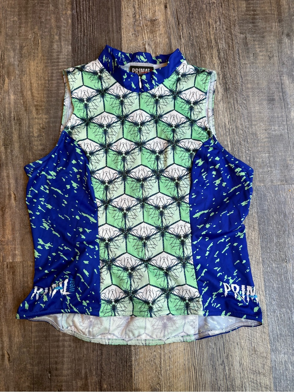 Primal Women’s Cycling Jersey Sleeveless Dragonfly Size Medium M Green Blue - Picture 2 of 6